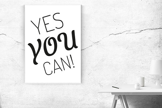 Kunstdruck yes you can weiss