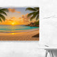 Kunstdruck Palmenstrand Sonnenuntergang