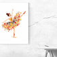 Kunstdruck Ballerina mit Blumenrock