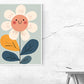 Kunstdruck lächelnde Blume weiss