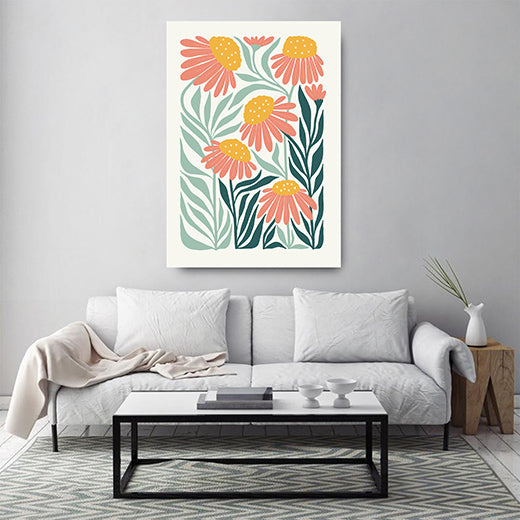 Kunstdruck Blumen rosa