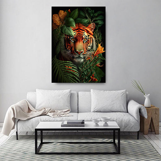 Kunstdruck TIger im Dschungel