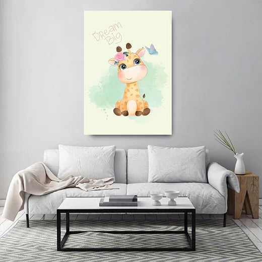 Kunstdruck Giraffe dream big