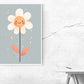 Kunstdruck freundliche Blume hellblau