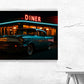 Kunstdruck Diner mit Hot-Rod