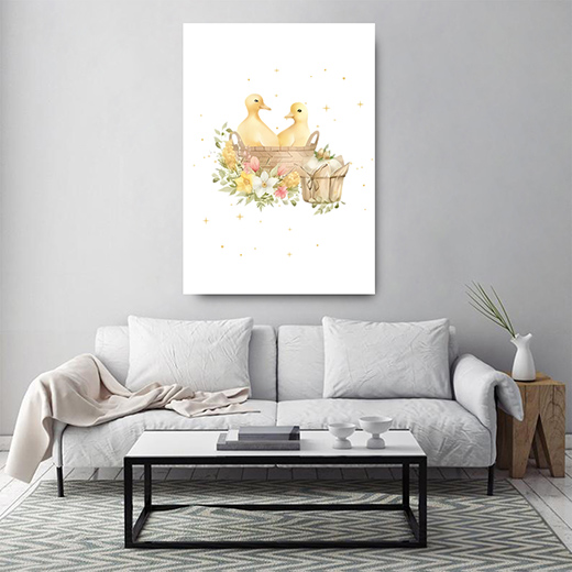 Kunstdruck Entchen im Korb 