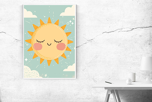 Kunstdruck freundliche Sonne 