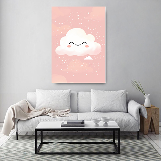 Kunstdruck freundliche Wolke 