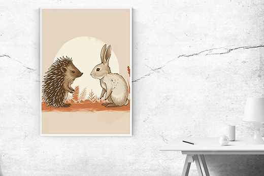 Kunstdruck Hase & Igel 