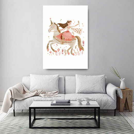 Kunstdruck reitende Prinzessin 