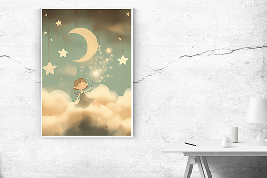 Kunstdruck Sternen-Mädchen 