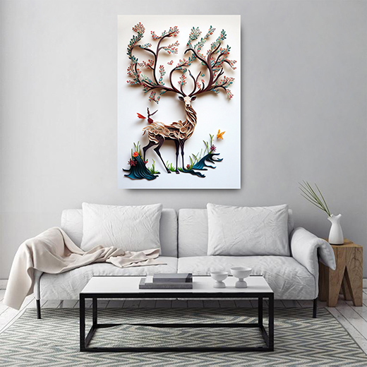 Kunstdruck Hirsch Papier 