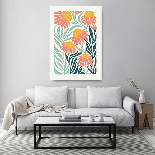 Kunstdruck Blumen rosa 