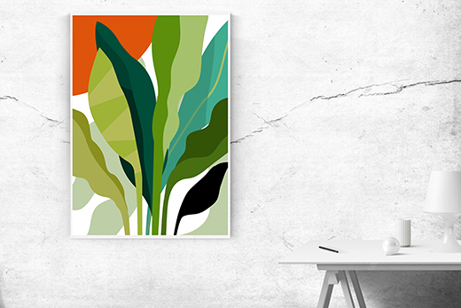 Kunstdruck Palmwedel abstrakt 