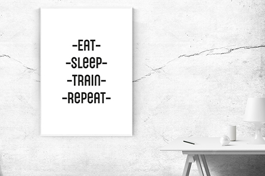 Kunstdruck eat sleep 