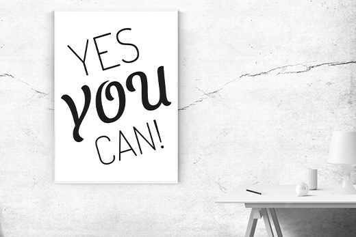 Kunstdruck yes you can weiß 