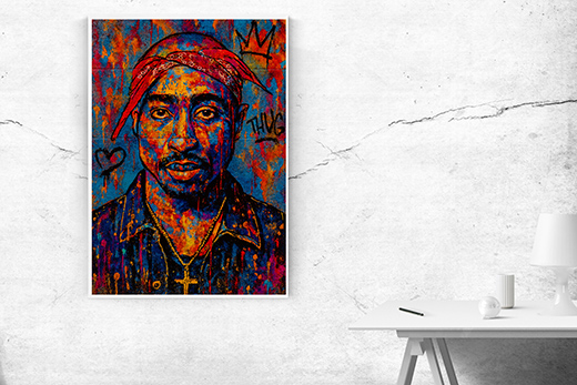 Kunstdruck 2 Pac bunt 