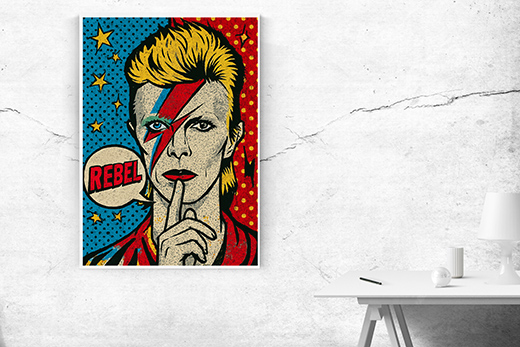 Kunstdruck Bowie Popart 