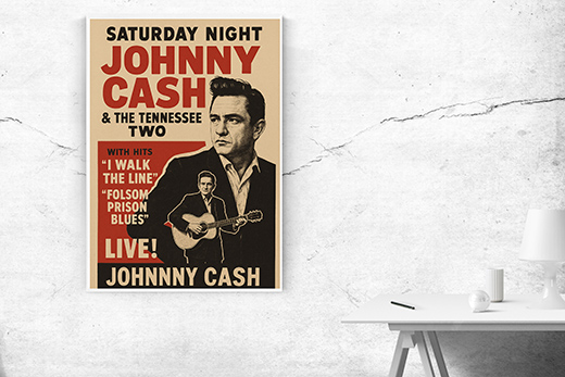 Kunstdruck Johnny Cash Plakat 2 
