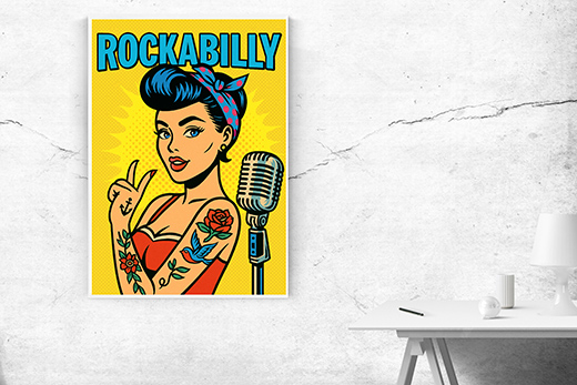 Kunstdruck Rockabilly Girl 2 comic 