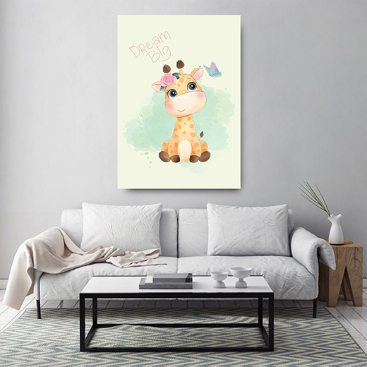 Kunstdruck Giraffe dream big