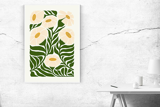 Kunstdruck helle Blumen