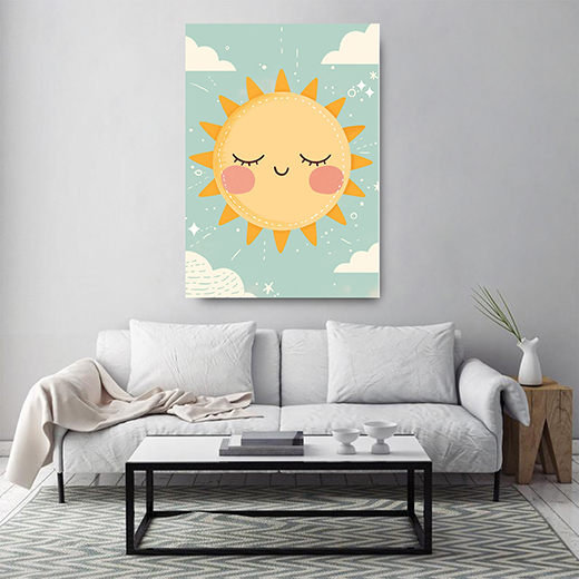 Kunstdruck freundliche Sonne