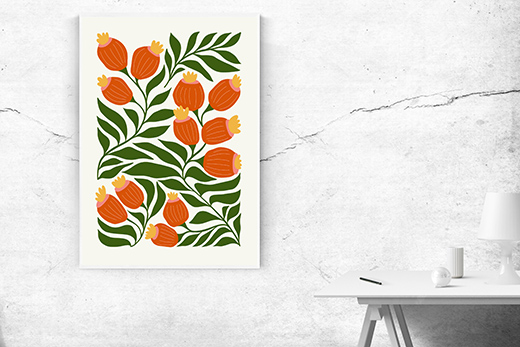 Kunstdruck Blumenranken