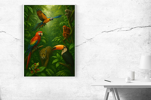 Kunstdruck Dschungel Tiere