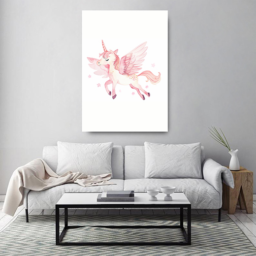 Kunstdruck rosa Pegasus