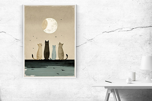 Kunstdruck Katzencrew