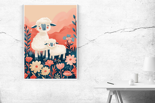 Kunstdruck Schäfchen
