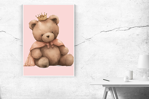 Kunstdruck Teddy-König
