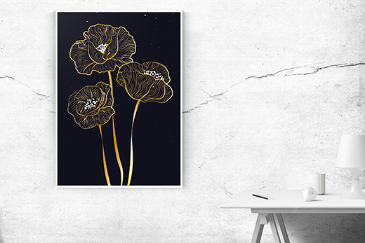 Kunstdruck Mohnblumen