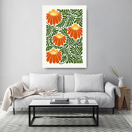 Kunstdruck rote Blumen