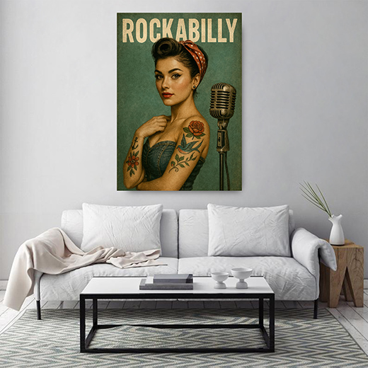 Kunstdruck Rockabilly Girl 4