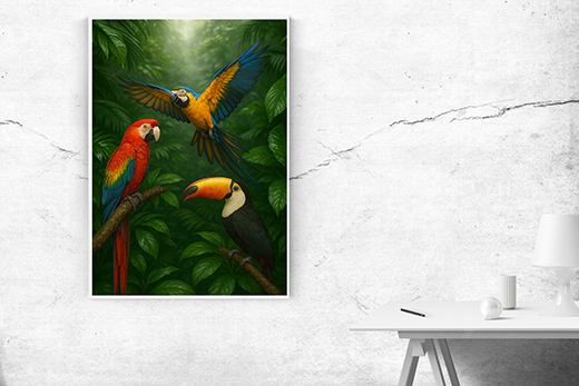 Kunstdruck Papageien