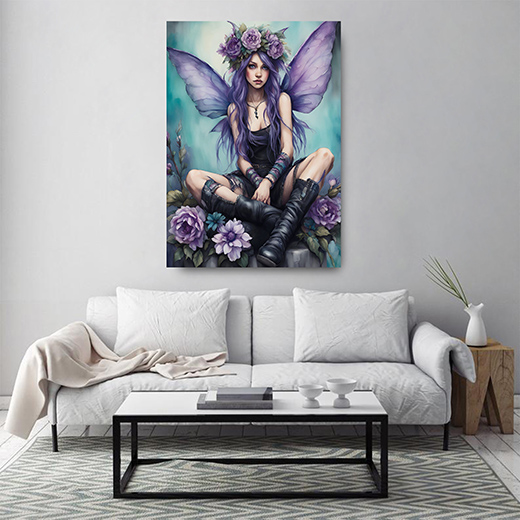 Kunstdruck lila Elfe