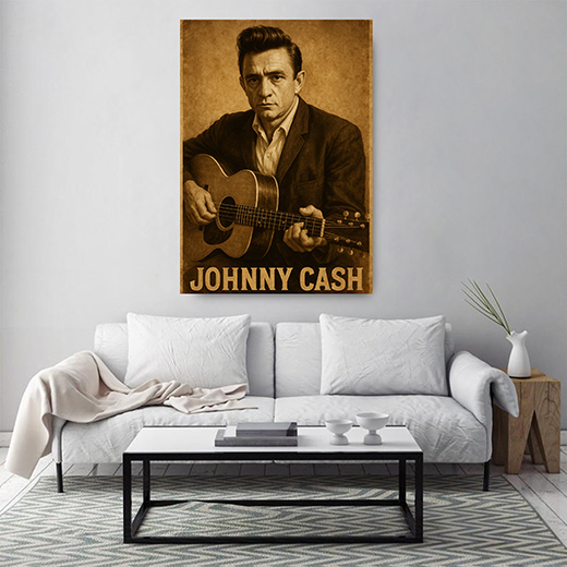 Kunstdruck Johnny Cash sepia