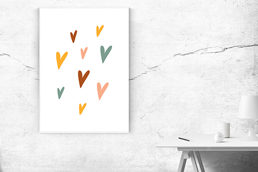 Kunstdruck Herzchen