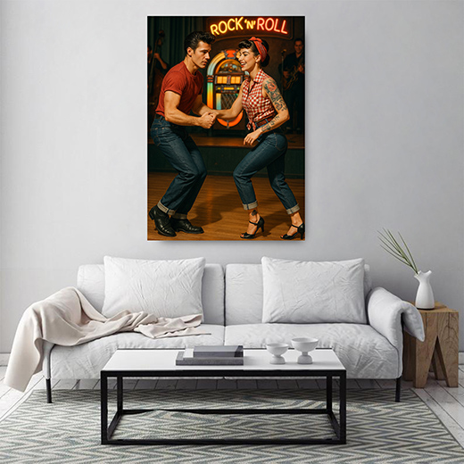 Kunstdruck Rock-n-Roll Tanz-Paar