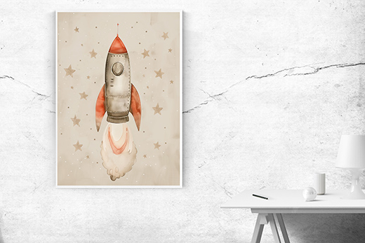 Kunstdruck Rakete