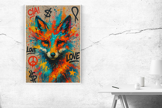 Kunstdruck Fuchs Streetart