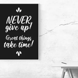 Kunstdruck never give up – Raumbeispiel 2
