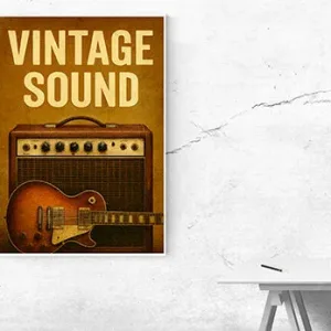 Kunstdruck Plakat VINTAGE SOUND – Raumbeispiel 2