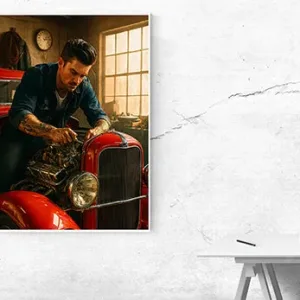 Kunstdruck Hot-Rod Schrauber – Raumbeispiel 2