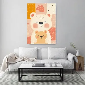 Kunstdruck Teddy klein & groß – Großer und kleiner Bär, eng beieinander