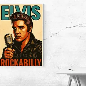 Kunstdruck Elvis-Rockabilly 1 – Raumbeispiel 2