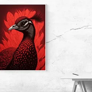 Kunstdruck Pfau – Raumbeispiel 2