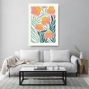 Kunstdruck Blumen rosa – Raumbeispiel 2